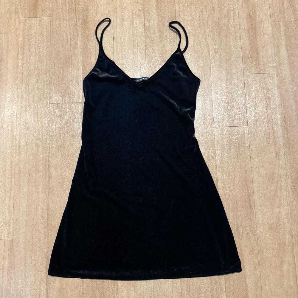 Brandy Melville Black Velvet Slip Dress
